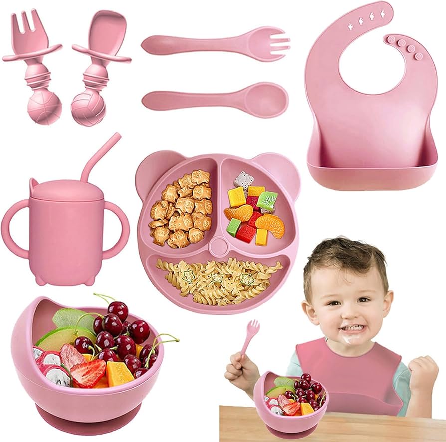 Juego Cubiertos Silicona Para Bebe 8pcs