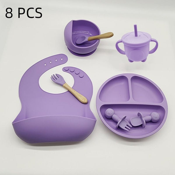 Juego Cubiertos Silicona Para Bebe 8pcs